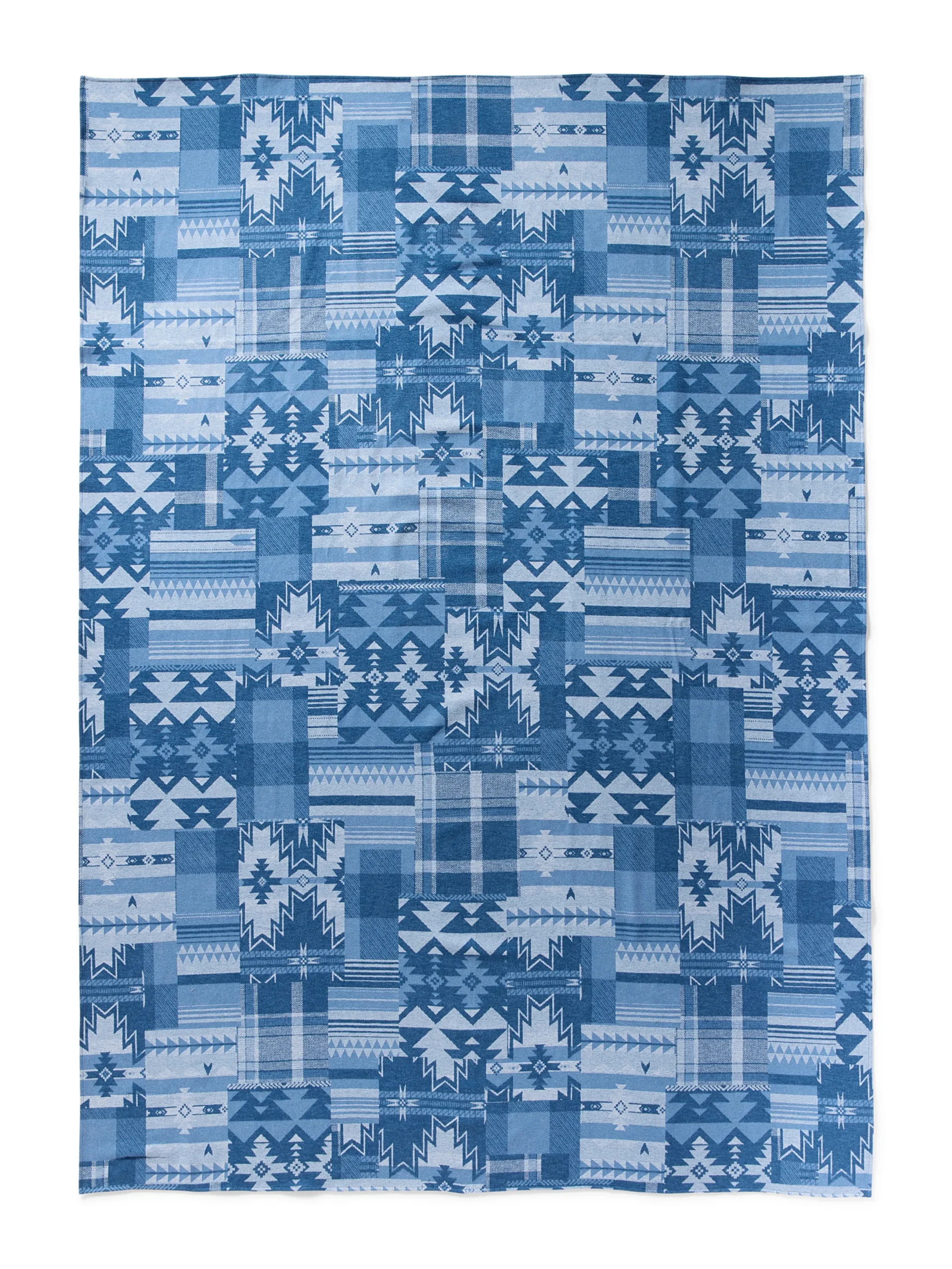 Home & More|Home & More^Faherty Brand Doug Good Feather Adirondack Blanket - Indigo Lakes