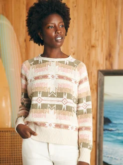 Sweaters^Faherty Brand Doug Good Feather Cotton Slub Pullover - Spring Desert Earth Fire