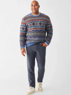 Sweaters^Faherty Brand Doug Good Feather Fair Isle Sweater - Blue Winter Night