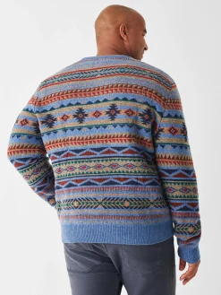 Sweaters^Faherty Brand Doug Good Feather Fair Isle Sweater - Blue Winter Night