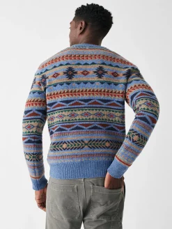 Sweaters^Faherty Brand Doug Good Feather Fair Isle Sweater - Blue Winter Night
