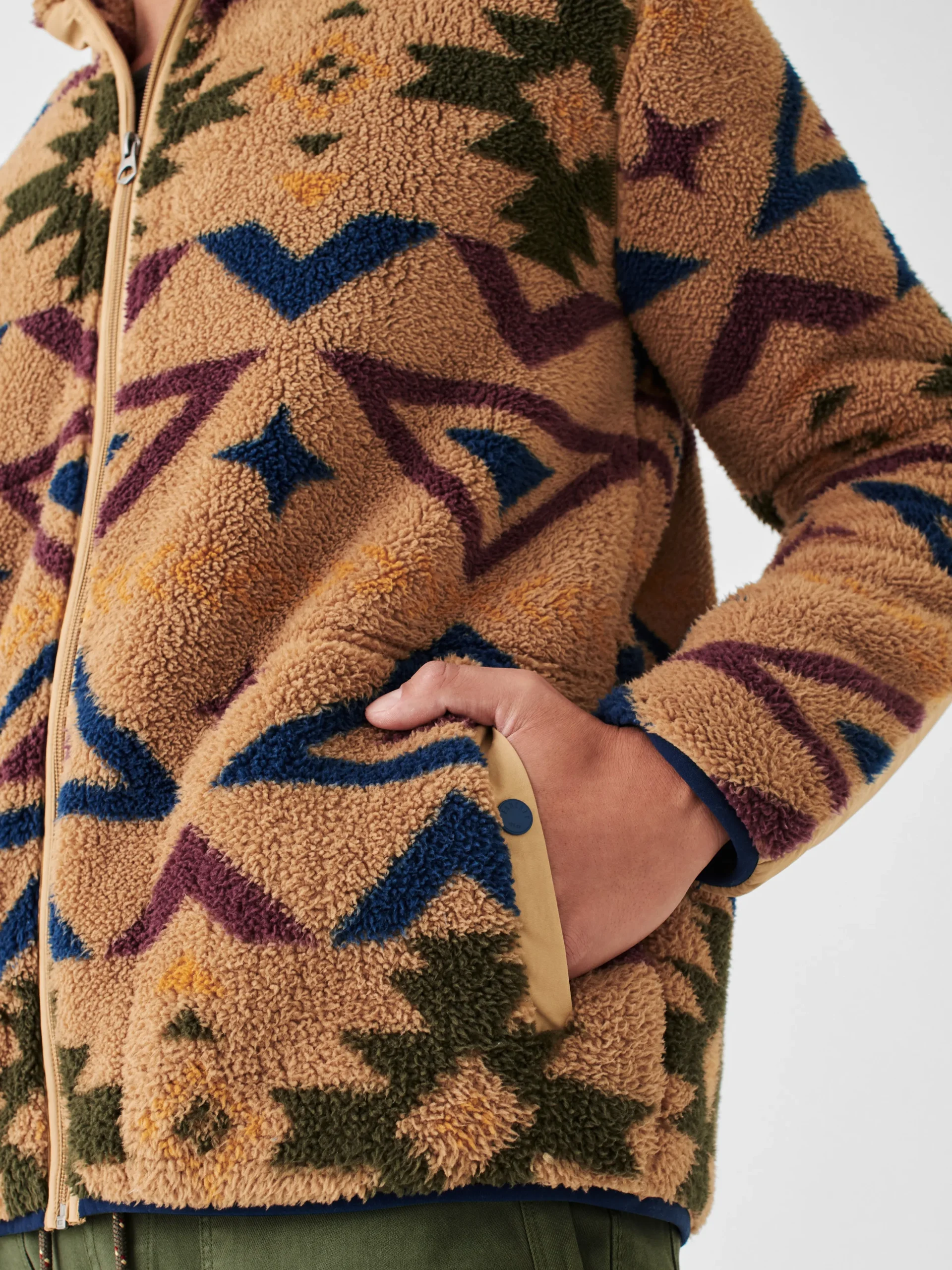 Jackets & Vests^Faherty Brand Doug Good Feather High Pile Fleece Full Zip - Desert North Star