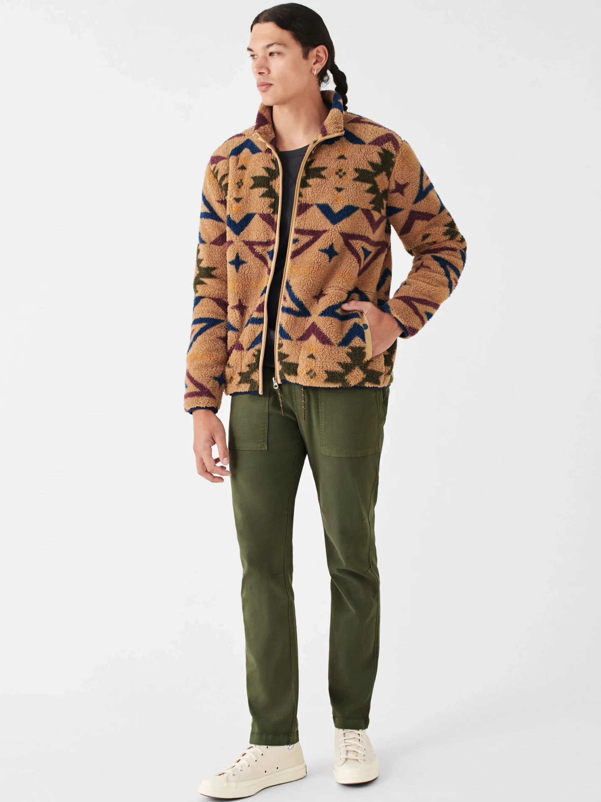 Jackets & Vests^Faherty Brand Doug Good Feather High Pile Fleece Full Zip - Desert North Star
