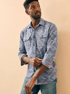 Shirts^Faherty Brand Doug Good Feather Legend™ Sweater Shirt - Western Jewel Sky