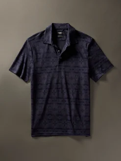 Polo Shirts|T-Shirts & Henleys^Faherty Brand Doug Good Feather Movement™ Short-Sleeve Pique Polo - Night River Stars
