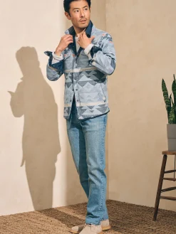 Jackets & Vests^Faherty Brand Doug Good Feather Reversible Bondi Jacket - Navy Six Rivers Turquoise