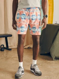 Shorts|Swim^Faherty Brand Doug Good Feather Shorelite Active Swim Short (7" Inseam) - Water Color Star Nation