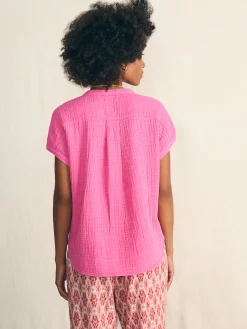 Shirts & Tops^Faherty Brand Dream Cotton Gauze Desmond Top - Cone Flower