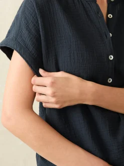 Shirts & Tops^Faherty Brand Dream Cotton Gauze Desmond Top - Navy