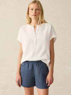 Shirts & Tops^Faherty Brand Dream Cotton Gauze Desmond Top - White