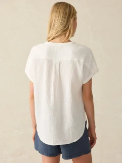 Shirts & Tops^Faherty Brand Dream Cotton Gauze Desmond Top - White