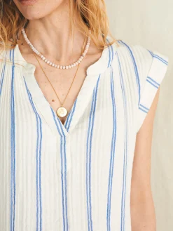 Shirts & Tops^Faherty Brand Dream Cotton Gauze Dylan Top - Back Bay Stripe