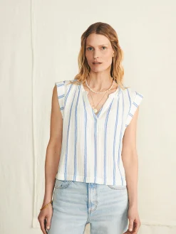 Shirts & Tops^Faherty Brand Dream Cotton Gauze Dylan Top - Back Bay Stripe