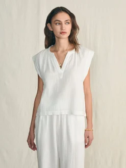 Shirts & Tops^Faherty Brand Dream Cotton Gauze Dylan Top - White