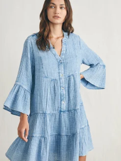 Dresses^Faherty Brand Dream Cotton Gauze Kasey Dress - Light Indigo Wash