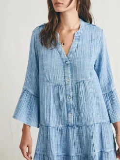 Dresses^Faherty Brand Dream Cotton Gauze Kasey Dress - Light Indigo Wash