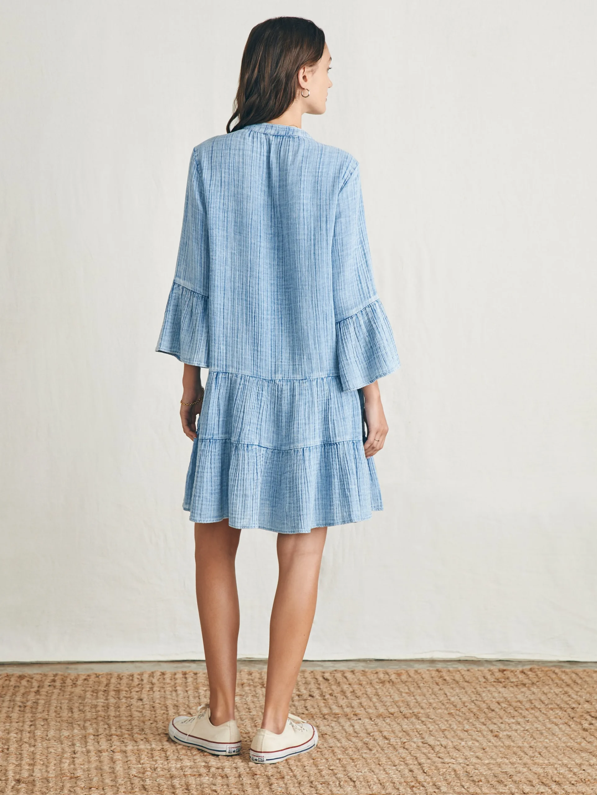 Dresses^Faherty Brand Dream Cotton Gauze Kasey Dress - Light Indigo Wash