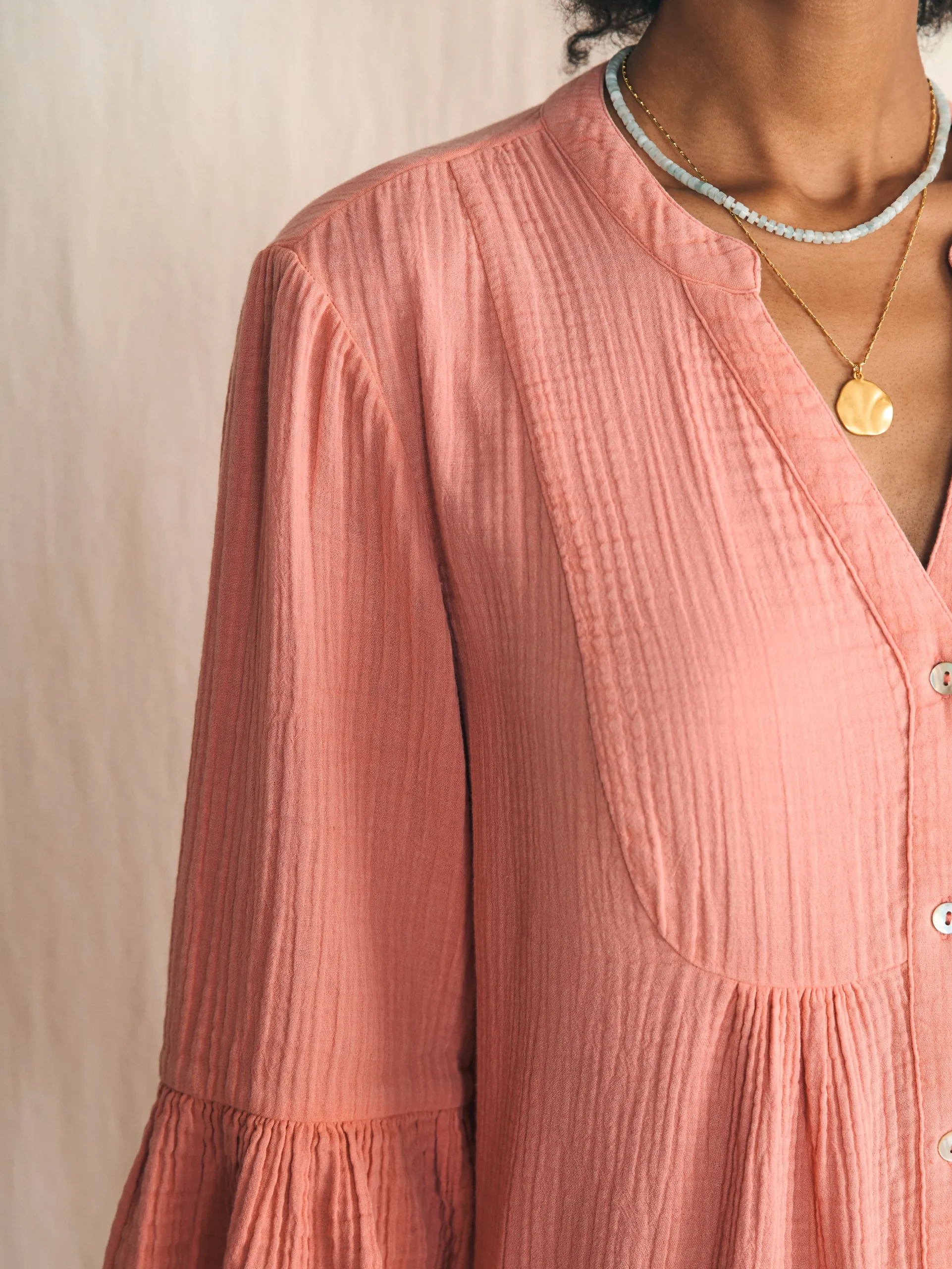 Dresses^Faherty Brand Dream Cotton Gauze Kasey Dress - Coral