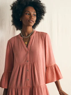 Dresses^Faherty Brand Dream Cotton Gauze Kasey Dress - Coral