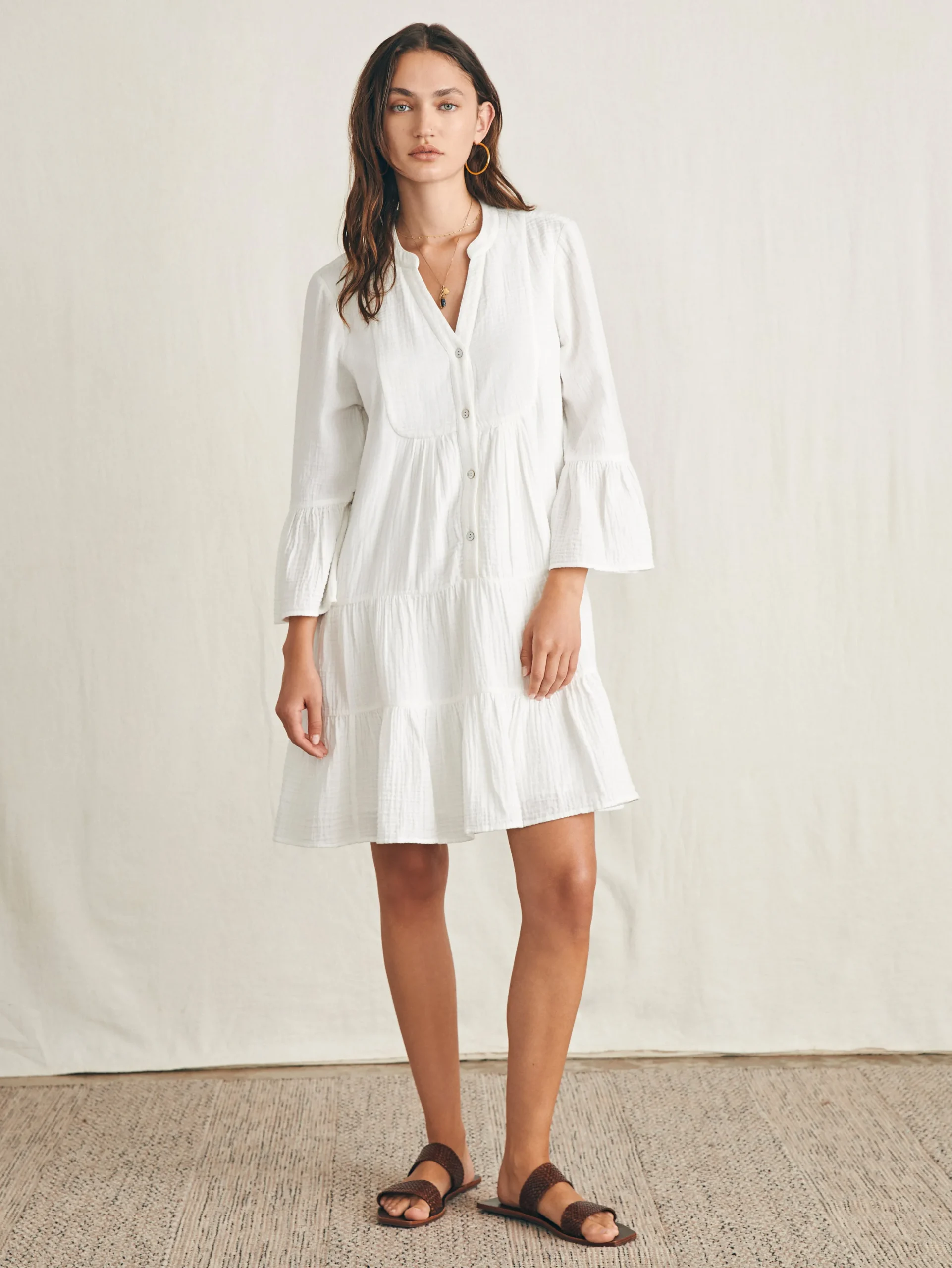 Dresses^Faherty Brand Dream Cotton Gauze Kasey Dress - White