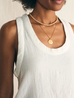 Shirts & Tops^Faherty Brand Dream Cotton Gauze Scoop Neck Tank - White