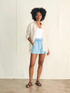 Shorts & Skirts^Faherty Brand Dream Cotton Gauze Short - Light Indigo Wash