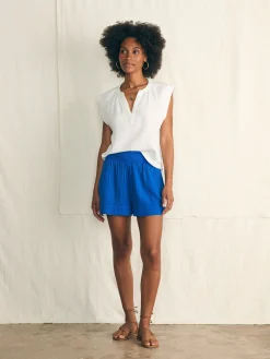 Shorts & Skirts^Faherty Brand Dream Cotton Gauze Short - Strong Blue
