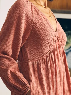 Dresses^Faherty Brand Dream Cotton Gauze Sirene Midi Dress - Kelly Pink