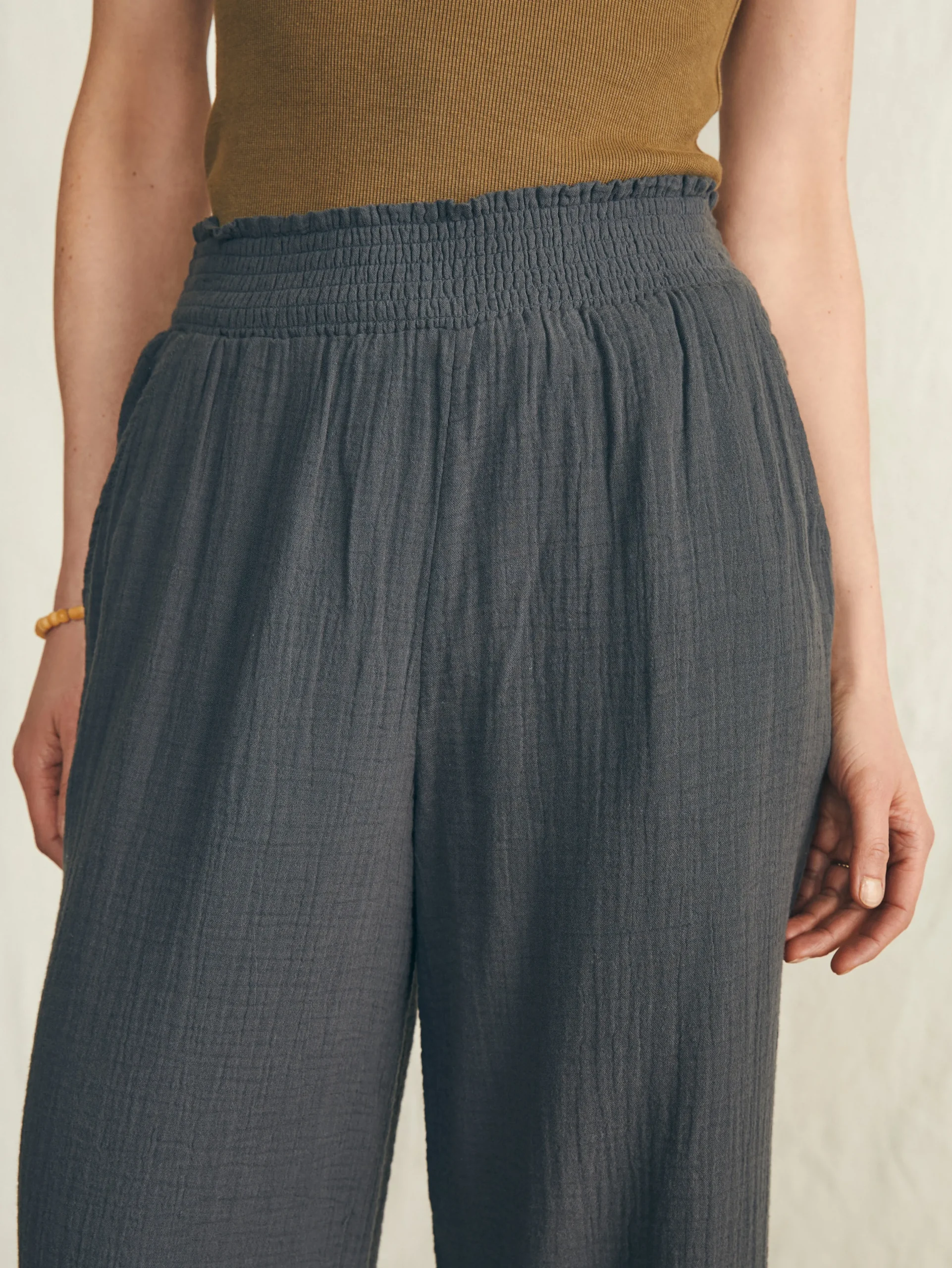Pants|Swim^Faherty Brand Dream Cotton Gauze Wide Leg Pant - Washed Black