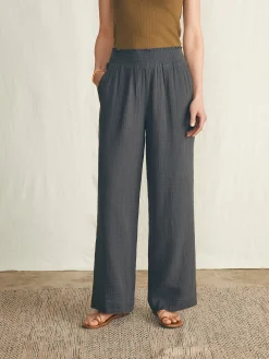 Pants|Swim^Faherty Brand Dream Cotton Gauze Wide Leg Pant - Washed Black