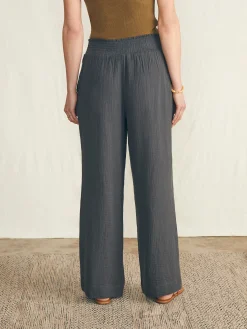 Pants|Swim^Faherty Brand Dream Cotton Gauze Wide Leg Pant - Washed Black
