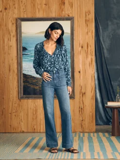Shirts & Tops^Faherty Brand Emery Top - Blue Esna Floral