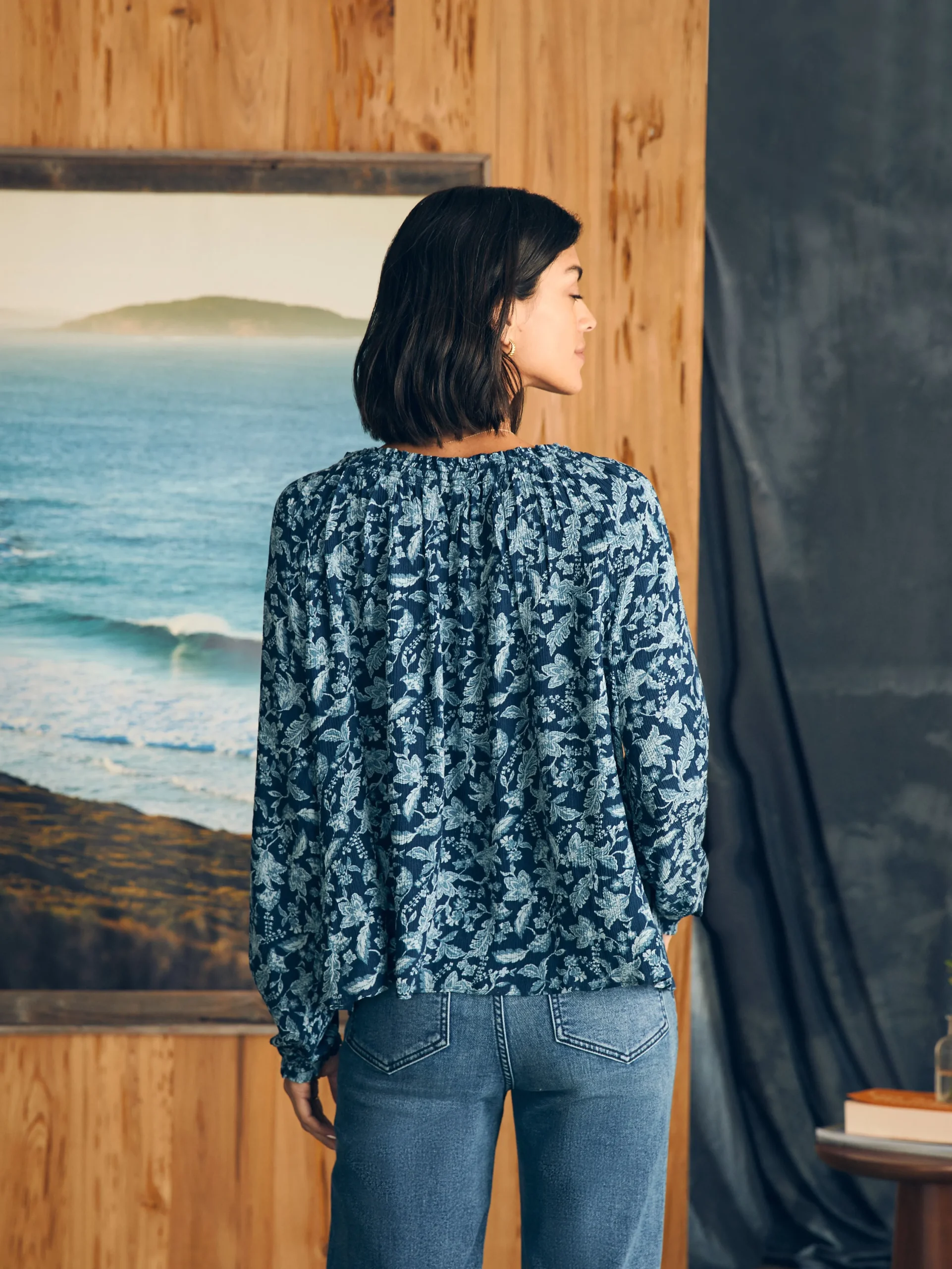 Shirts & Tops^Faherty Brand Emery Top - Blue Esna Floral