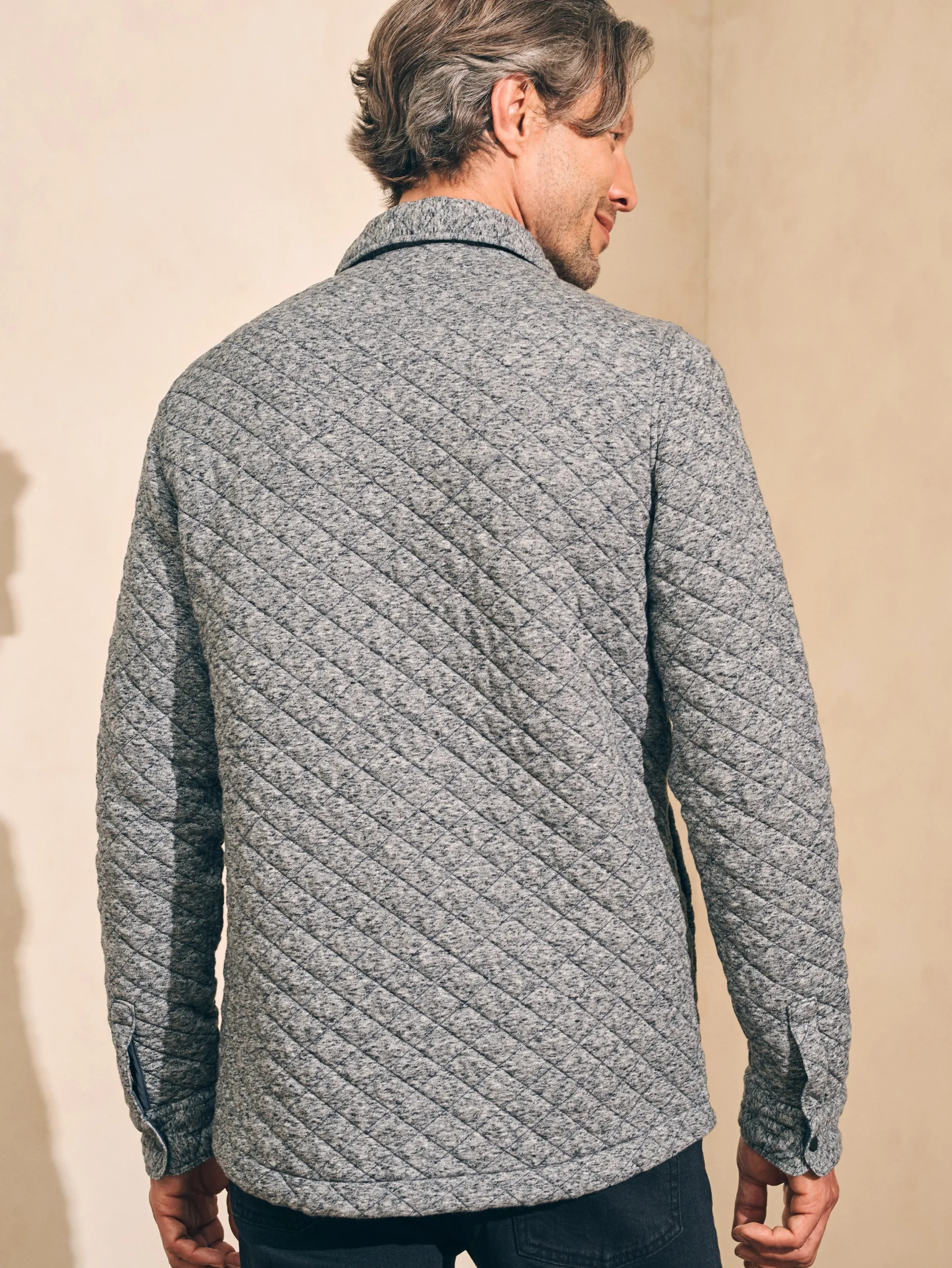 Jackets & Vests^Faherty Brand Epic Quilted Fleece CPO - Carbon Melange