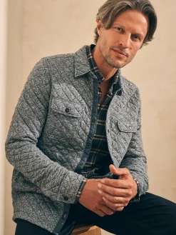 Jackets & Vests^Faherty Brand Epic Quilted Fleece CPO (Tall) - Carbon Melange
