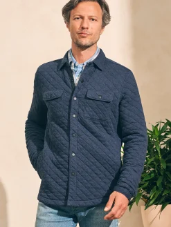 Jackets & Vests^Faherty Brand Epic Quilted Fleece CPO (Tall) - Navy Melange