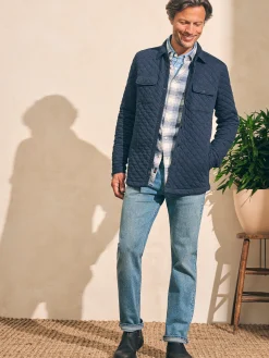 Jackets & Vests^Faherty Brand Epic Quilted Fleece CPO (Tall) - Navy Melange