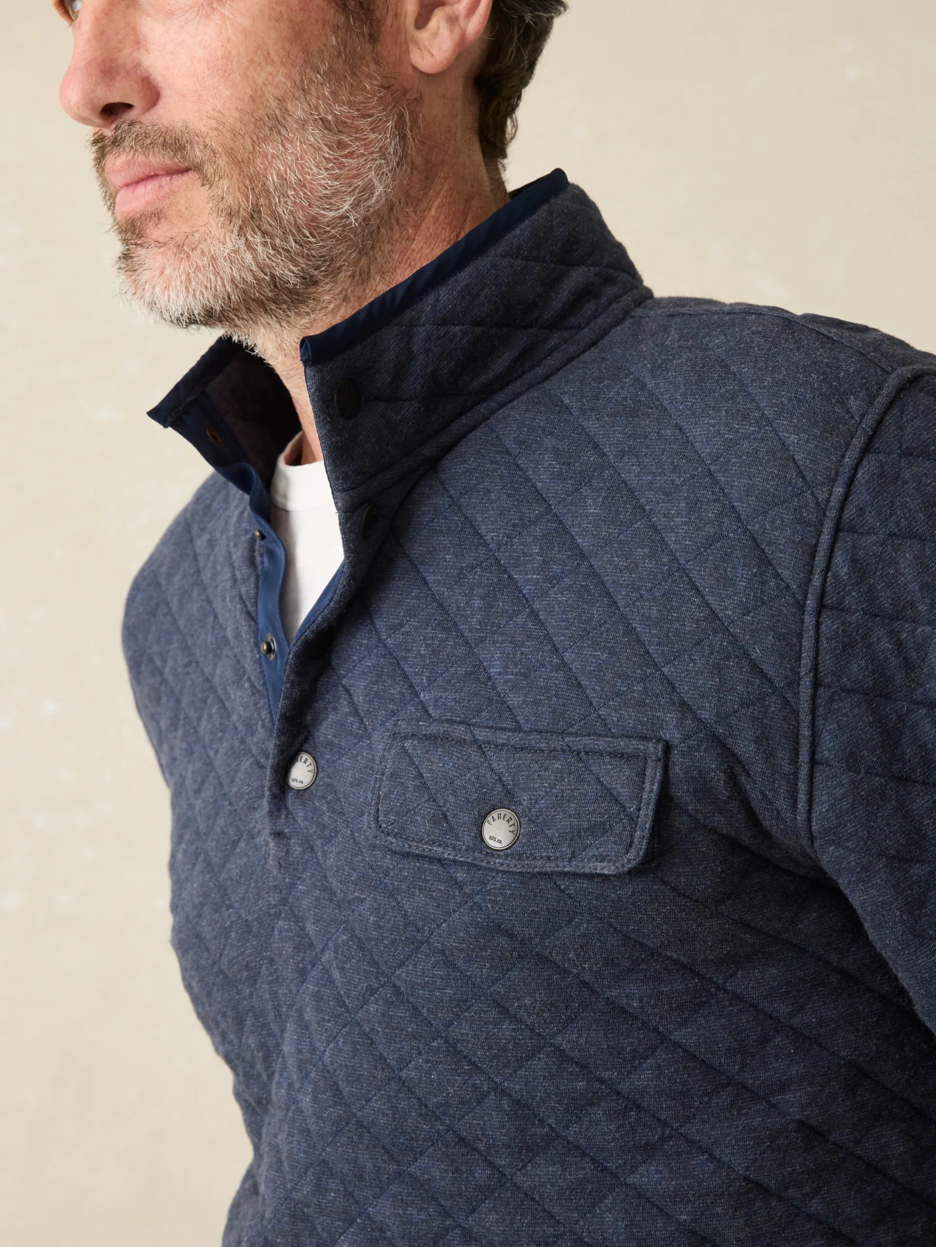 Jackets & Vests^Faherty Brand Epic Quilted Fleece Pullover - Navy Melange