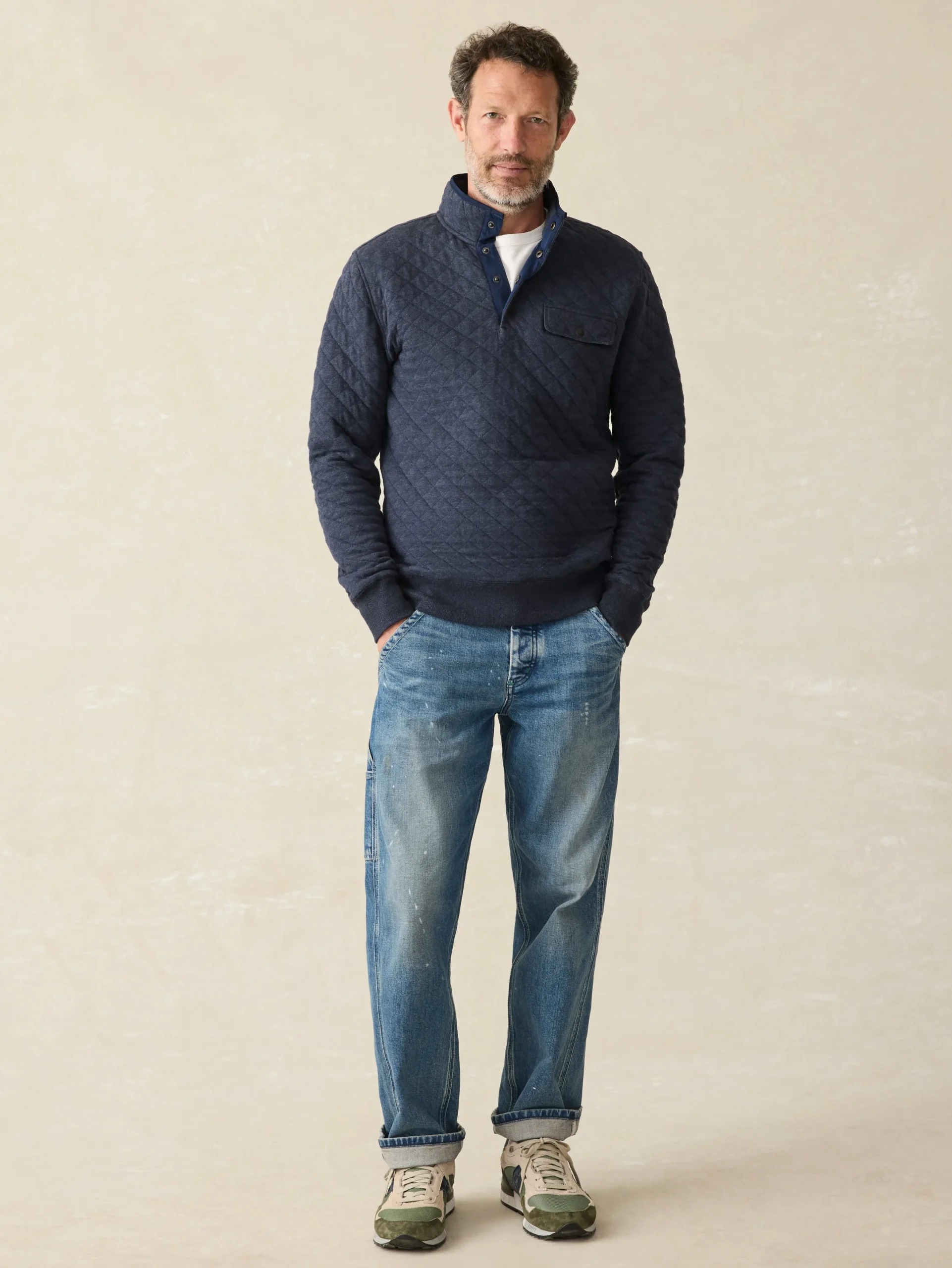 Jackets & Vests^Faherty Brand Epic Quilted Fleece Pullover - Navy Melange