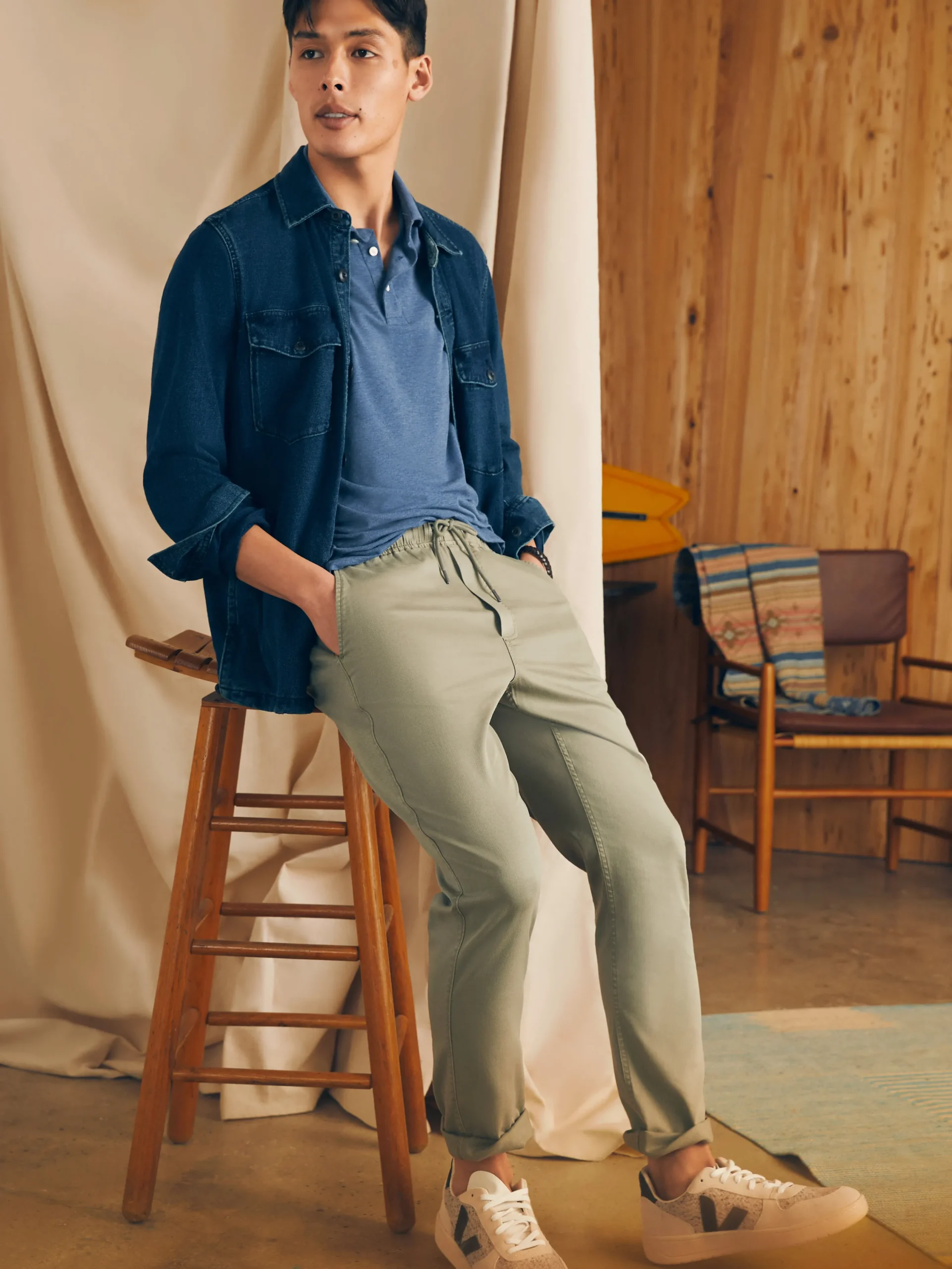 Pants^Faherty Brand Essential Drawstring Pant - Coastal Sage