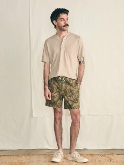 Shorts^Faherty Brand Essential Drawstring Short (6.5" Inseam) - Olive Jungle Tropical
