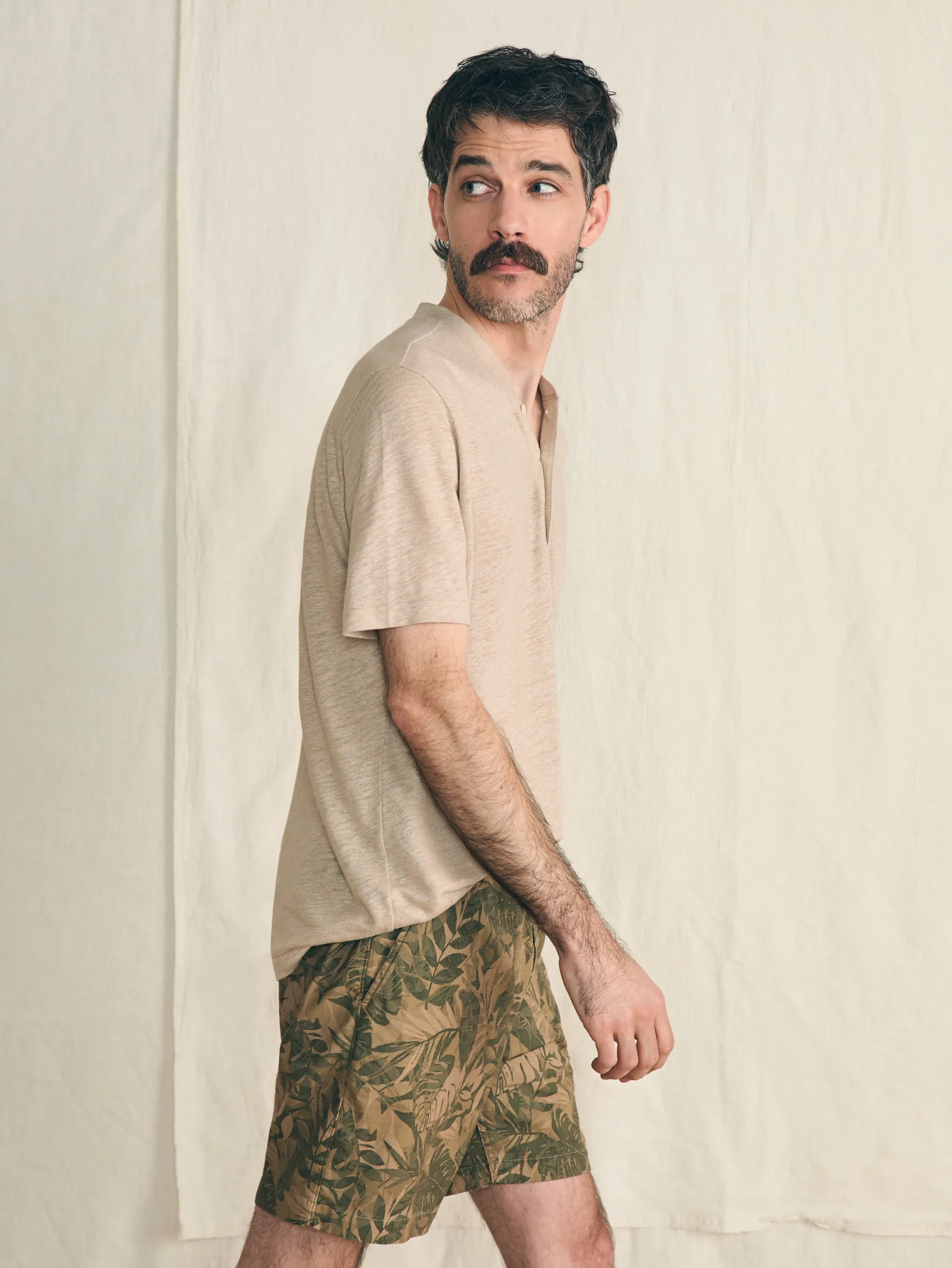 Shorts^Faherty Brand Essential Drawstring Short (6.5" Inseam) - Olive Jungle Tropical