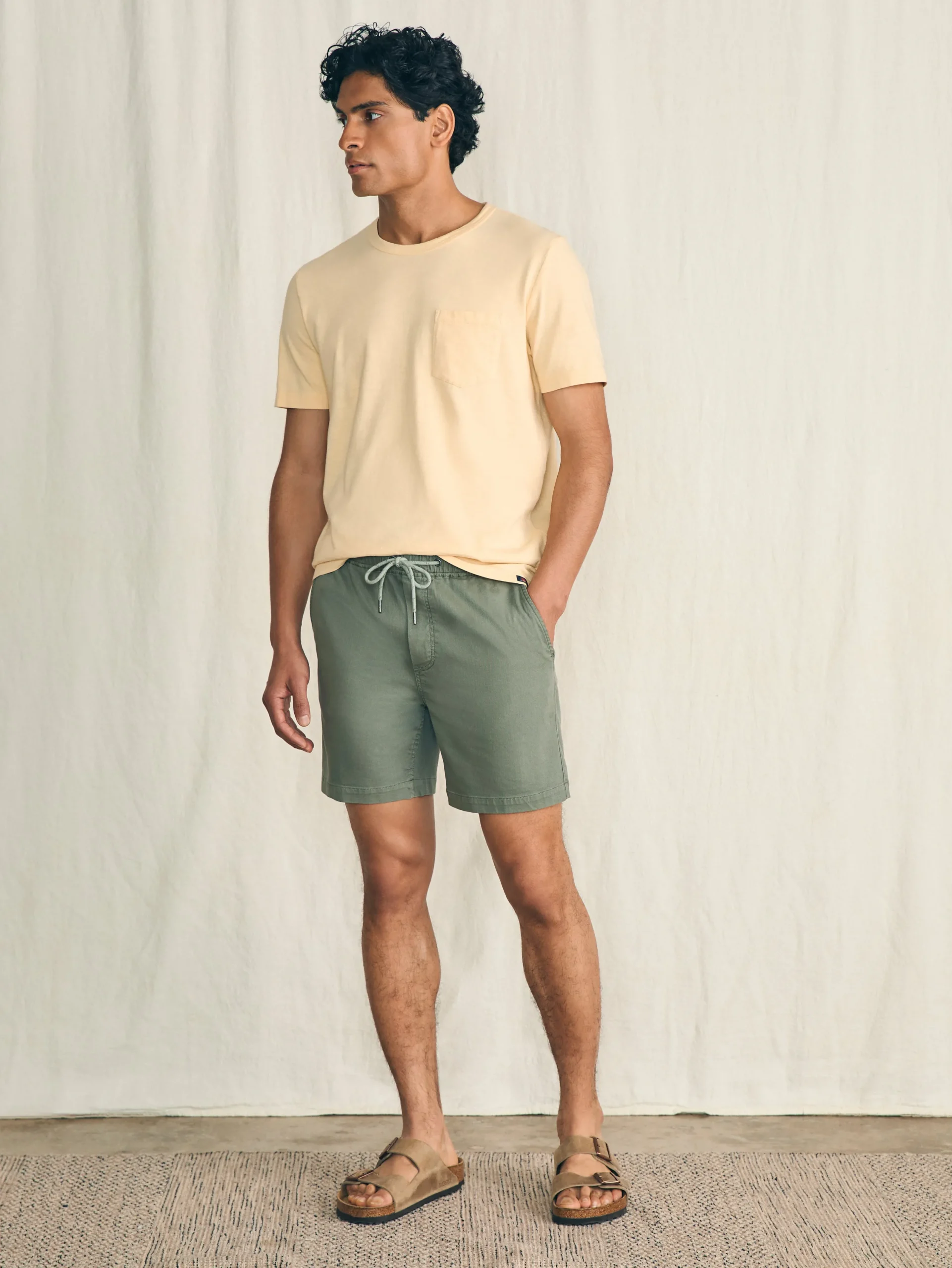 Shorts^Faherty Brand Essential Drawstring Short (6.5" Inseam) - Spring Olive
