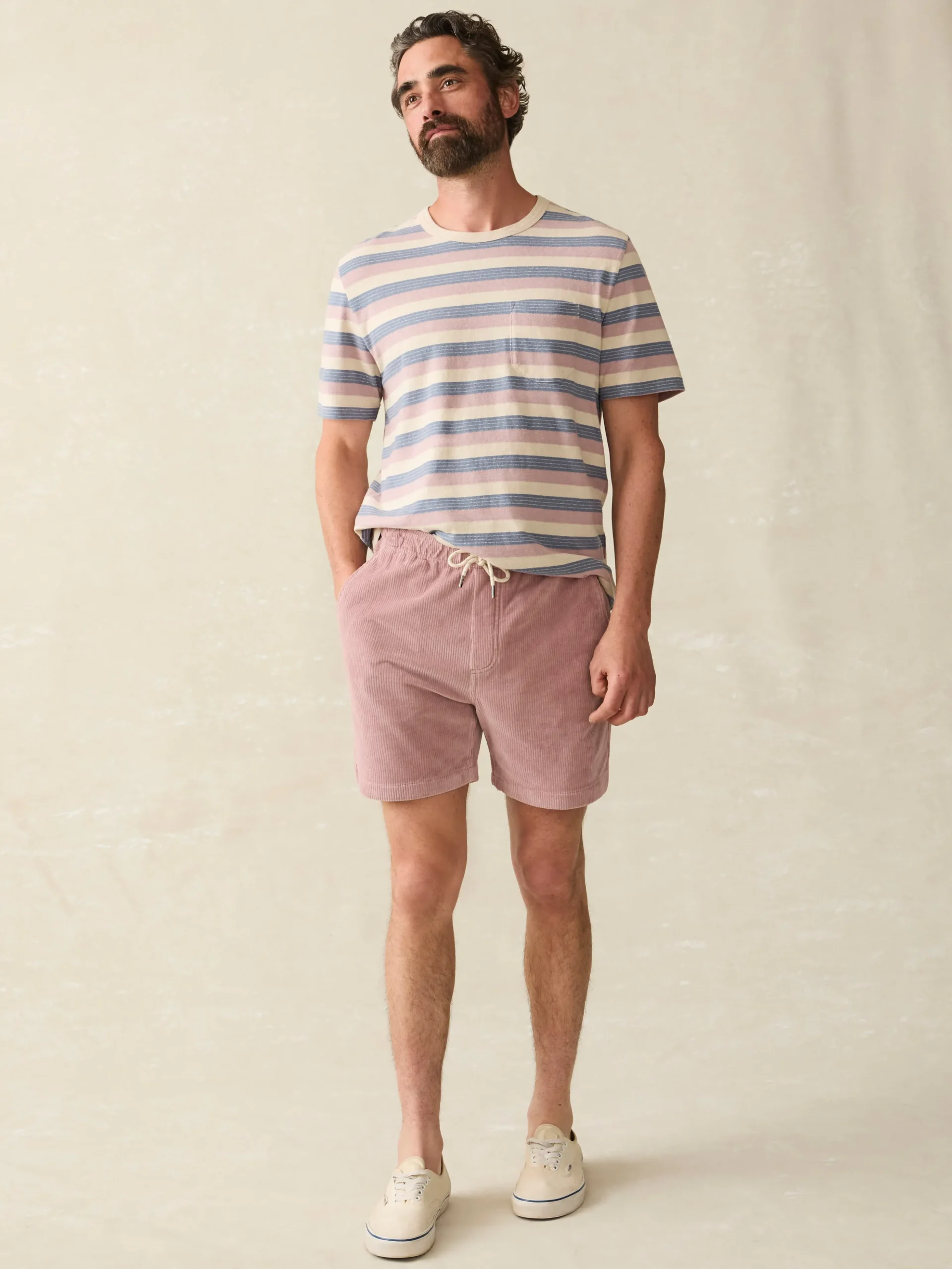 Shorts^Faherty Brand Essential Italian Knit Cord Short (6" Inseam) - Dusty Plum
