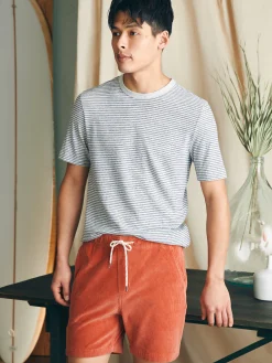 Shorts^Faherty Brand Essential Italian Knit Cord Short (6" Inseam) - Coastal Orange