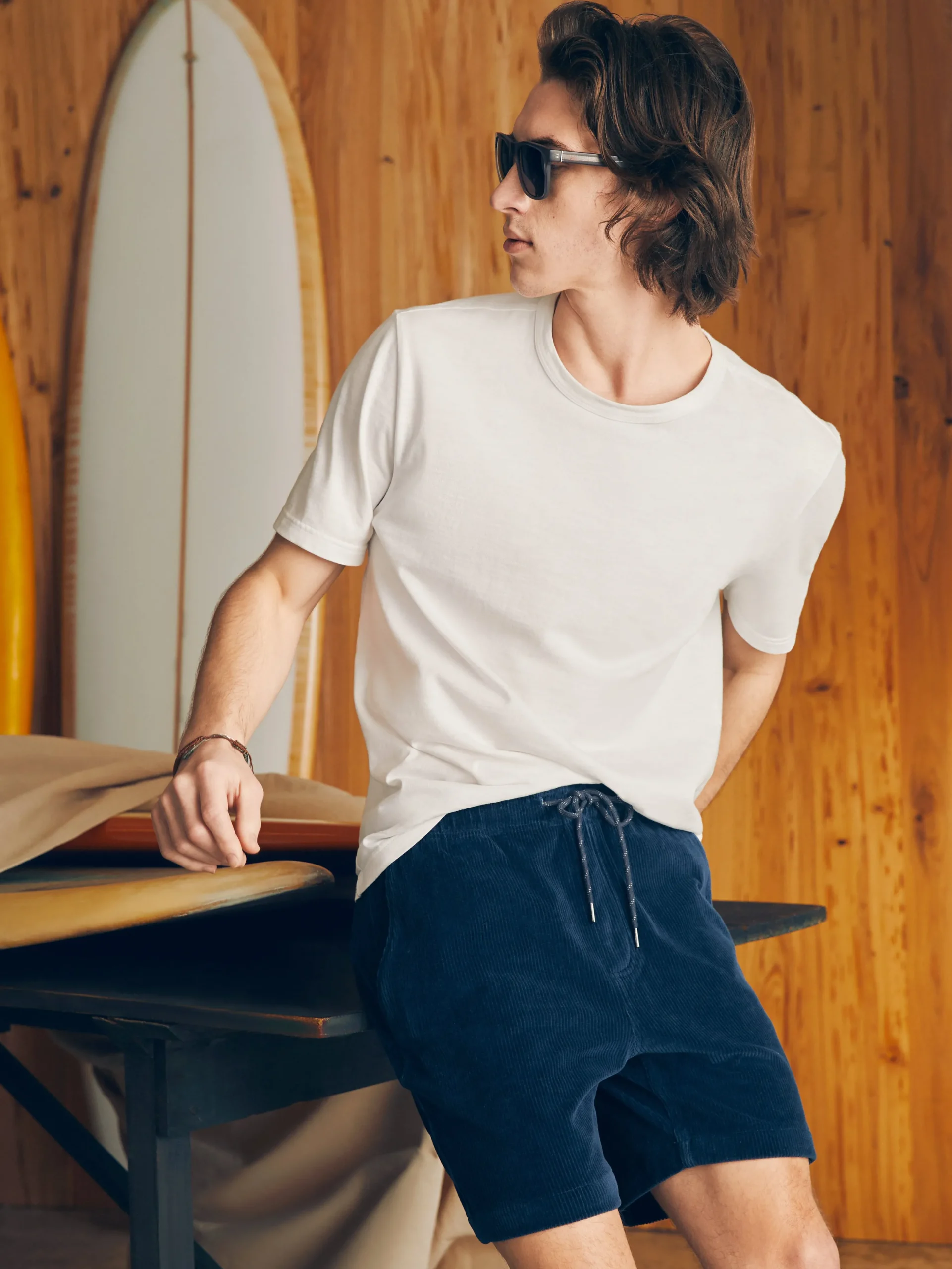 Shorts^Faherty Brand Essential Italian Knit Cord Short (6" Inseam) - Spring Navy