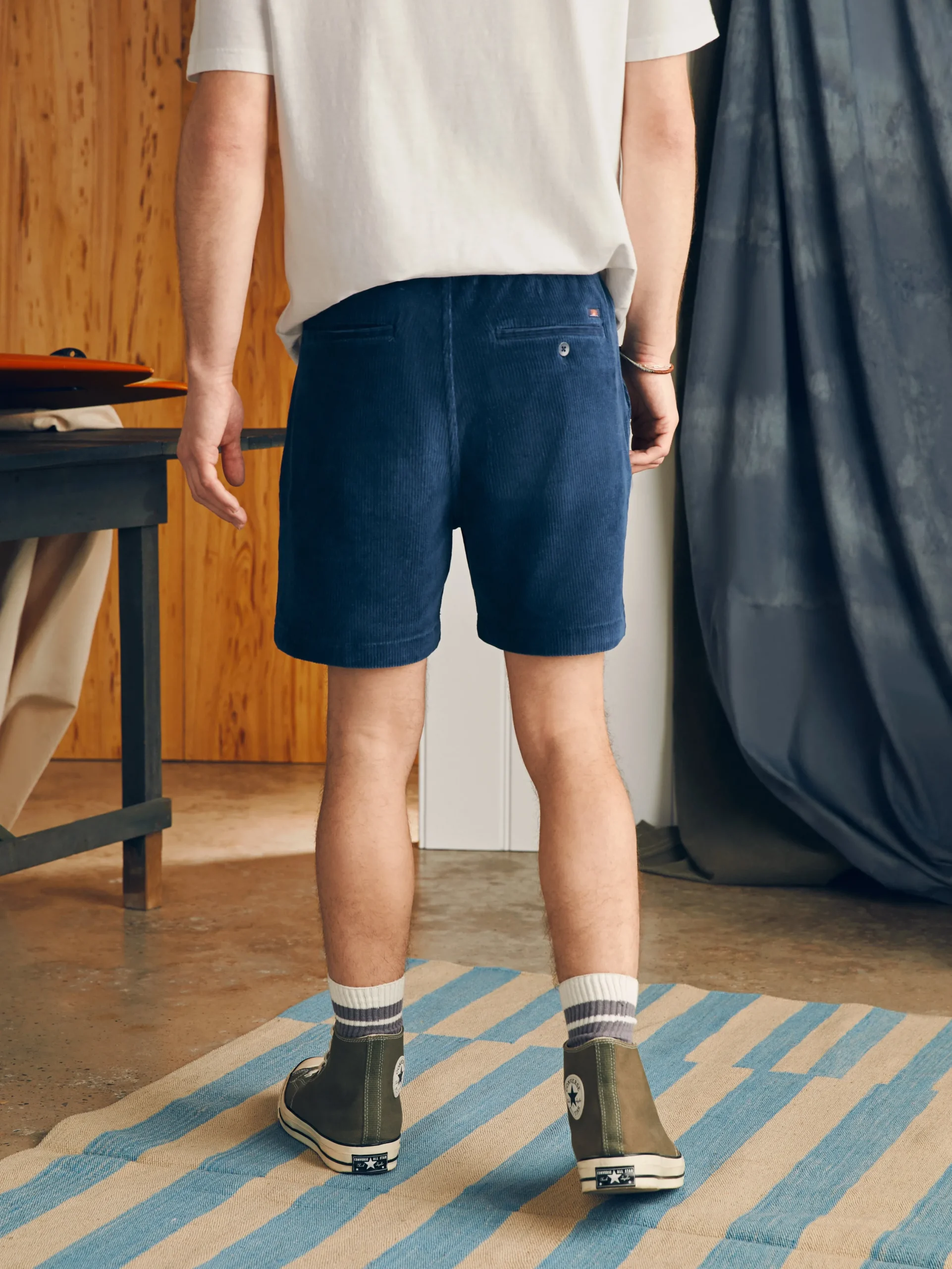 Shorts^Faherty Brand Essential Italian Knit Cord Short (6" Inseam) - Spring Navy