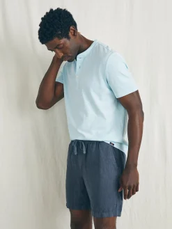 Shorts^Faherty Brand Essential Linen Short (6.5" Inseam) - Look Out Navy