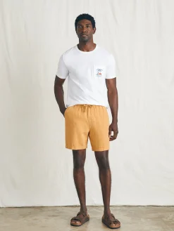 Shorts^Faherty Brand Essential Linen Short (6.5" Inseam) - Sunset Gold