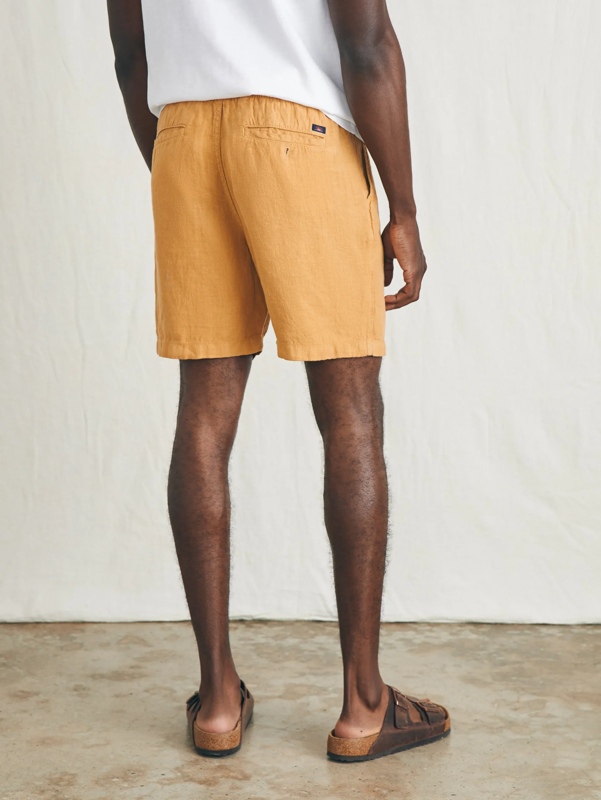 Shorts^Faherty Brand Essential Linen Short (6.5" Inseam) - Sunset Gold
